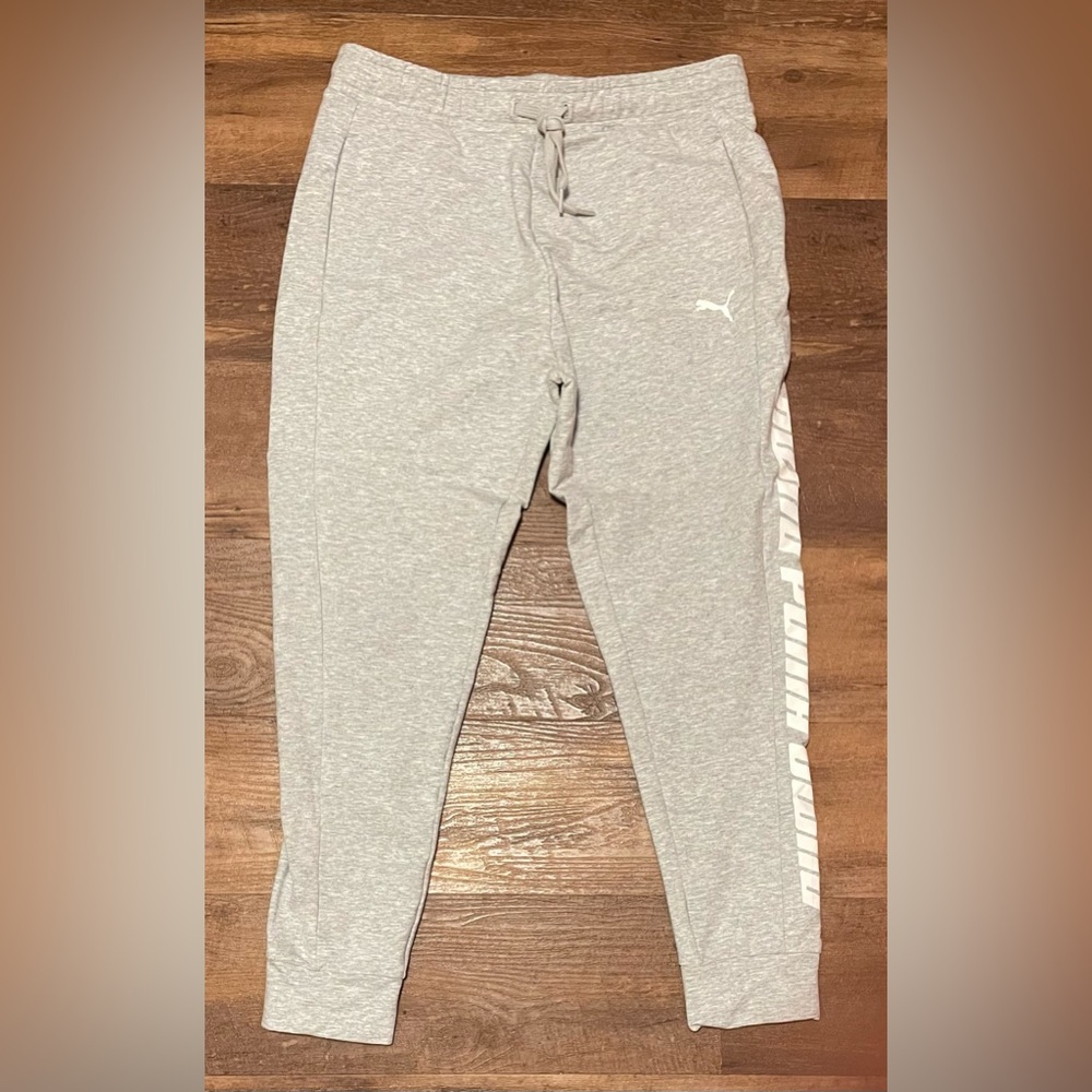 Puma mens gray lightweight jogger athletic lounge pants size small